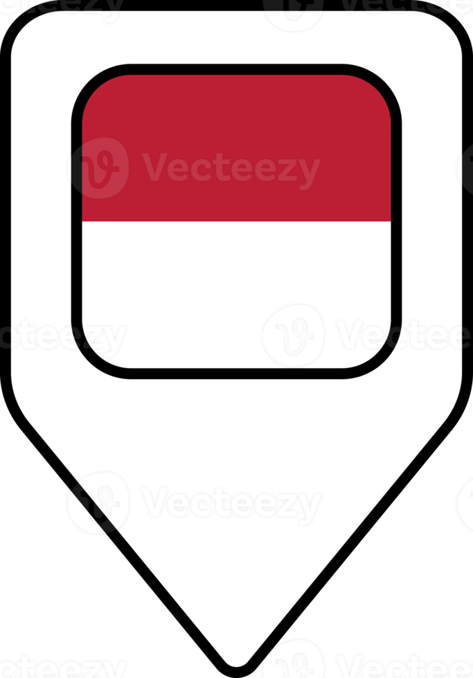 Indonesia flag map pin navigation icon, square design. png