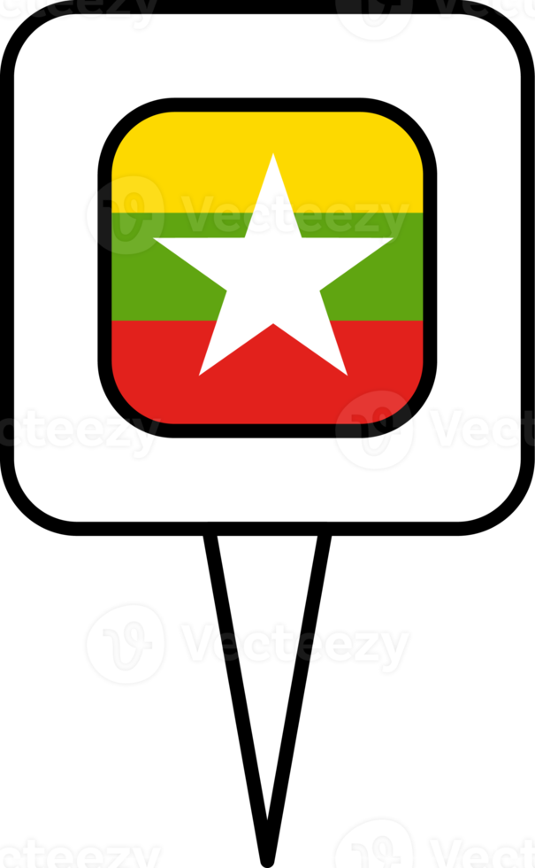 Myanmar flag pin place icon. png