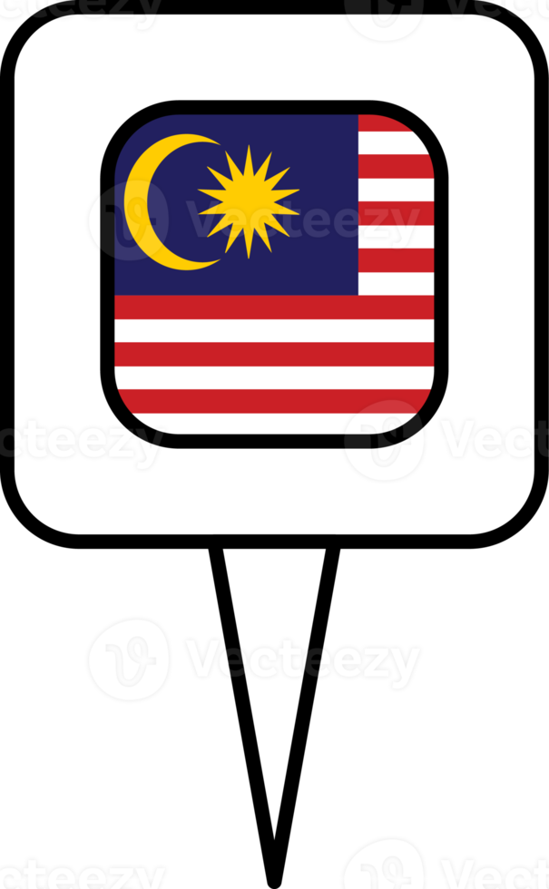 Malásia bandeira PIN Lugar, colocar ícone. png
