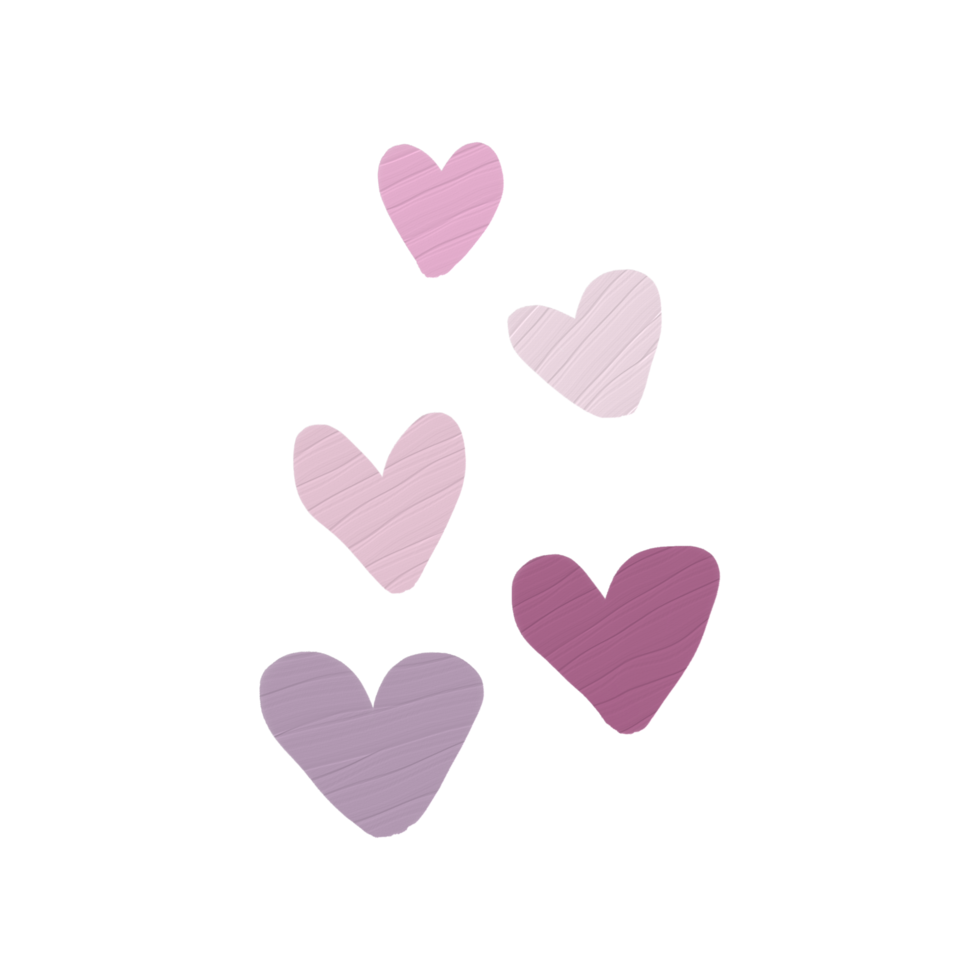 colorful hearts design elements png