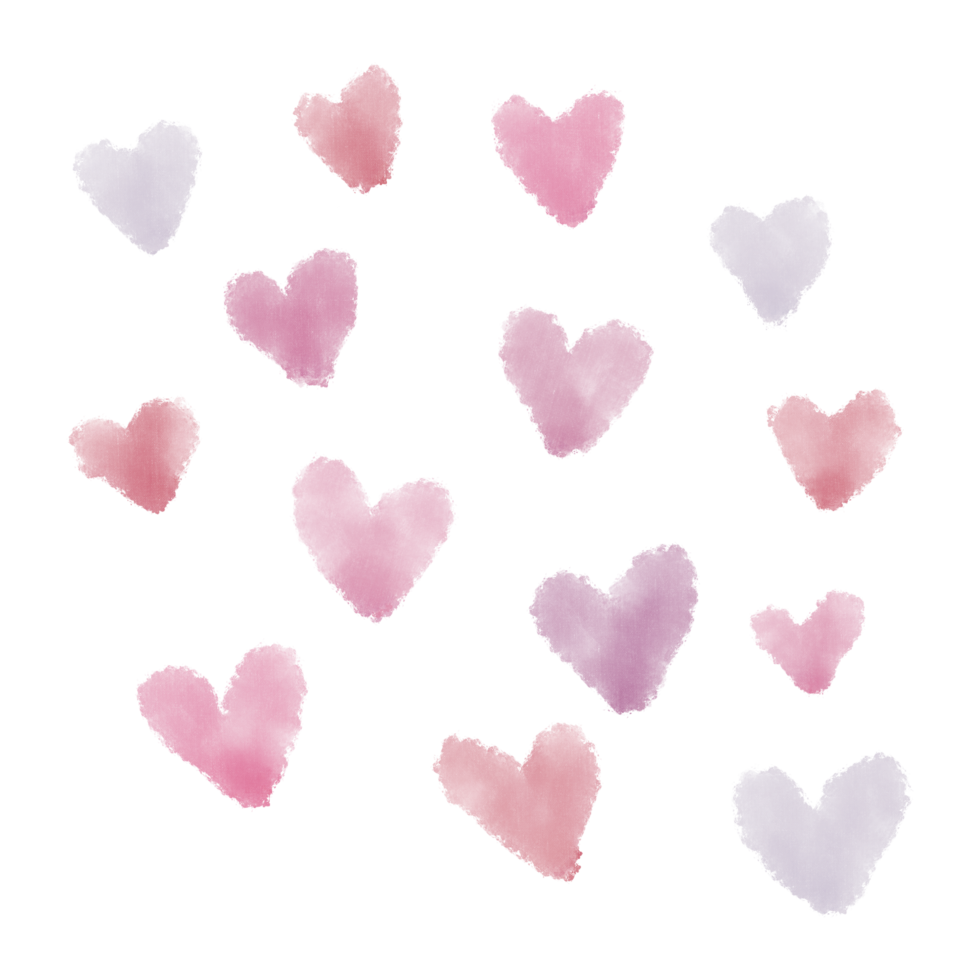 colorful hearts design elements png