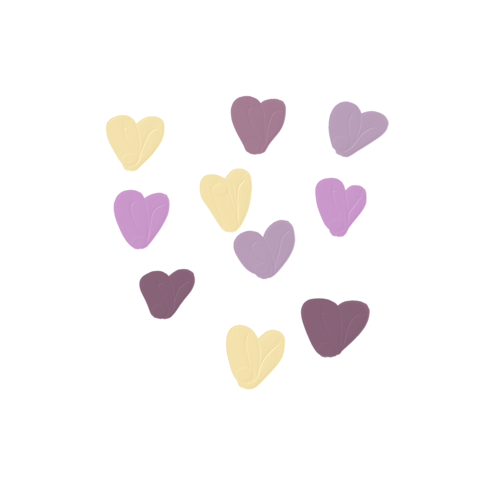 colorful hearts design elements png