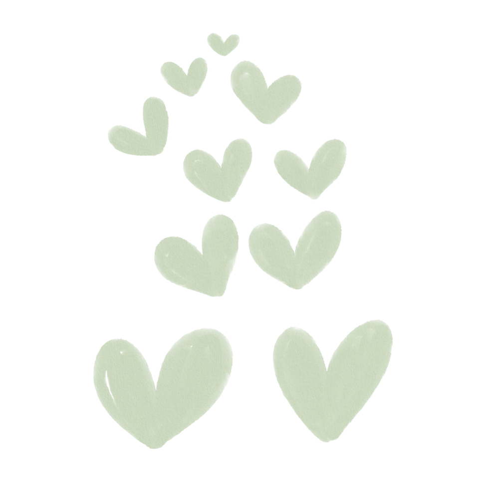 colorful hearts design elements png