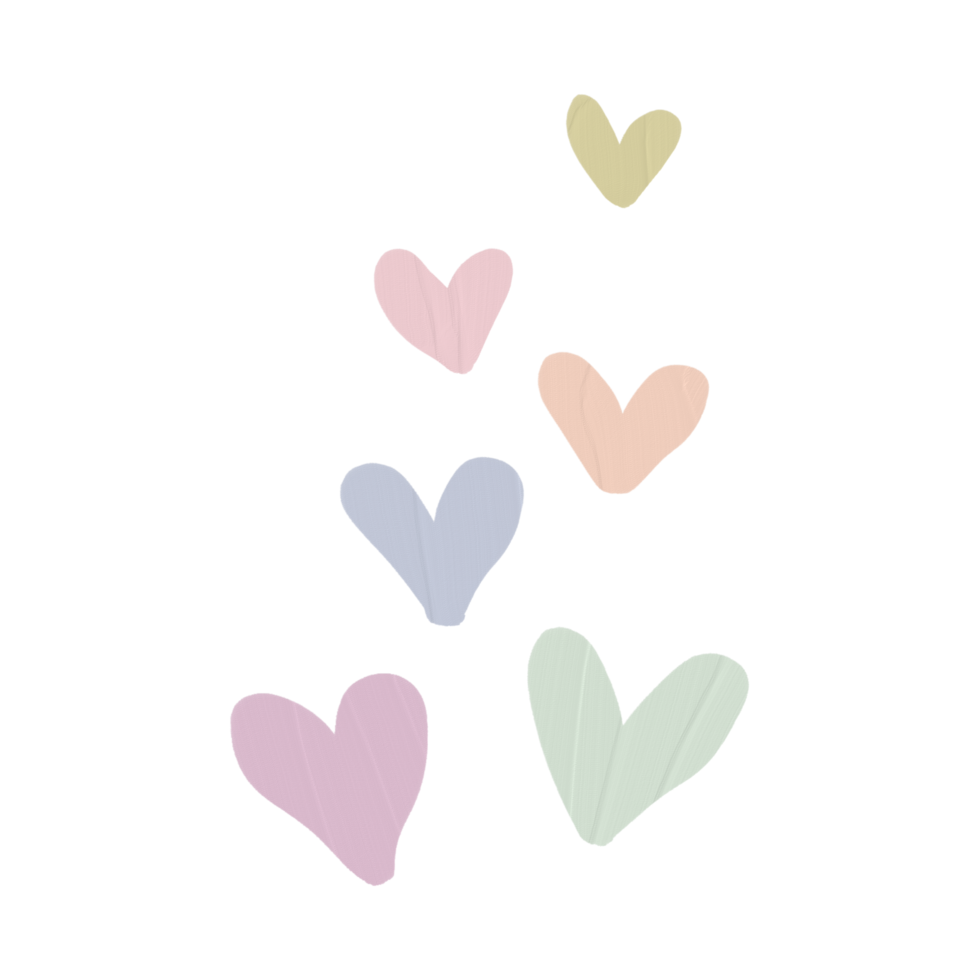 colorful hearts design elements png