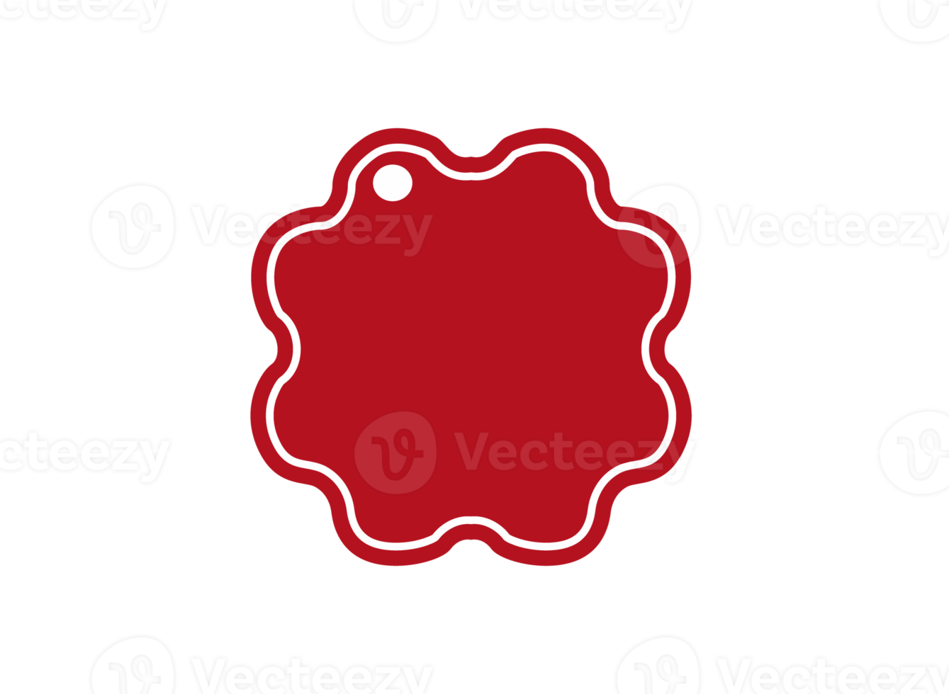 Red Blank Label with white outline png