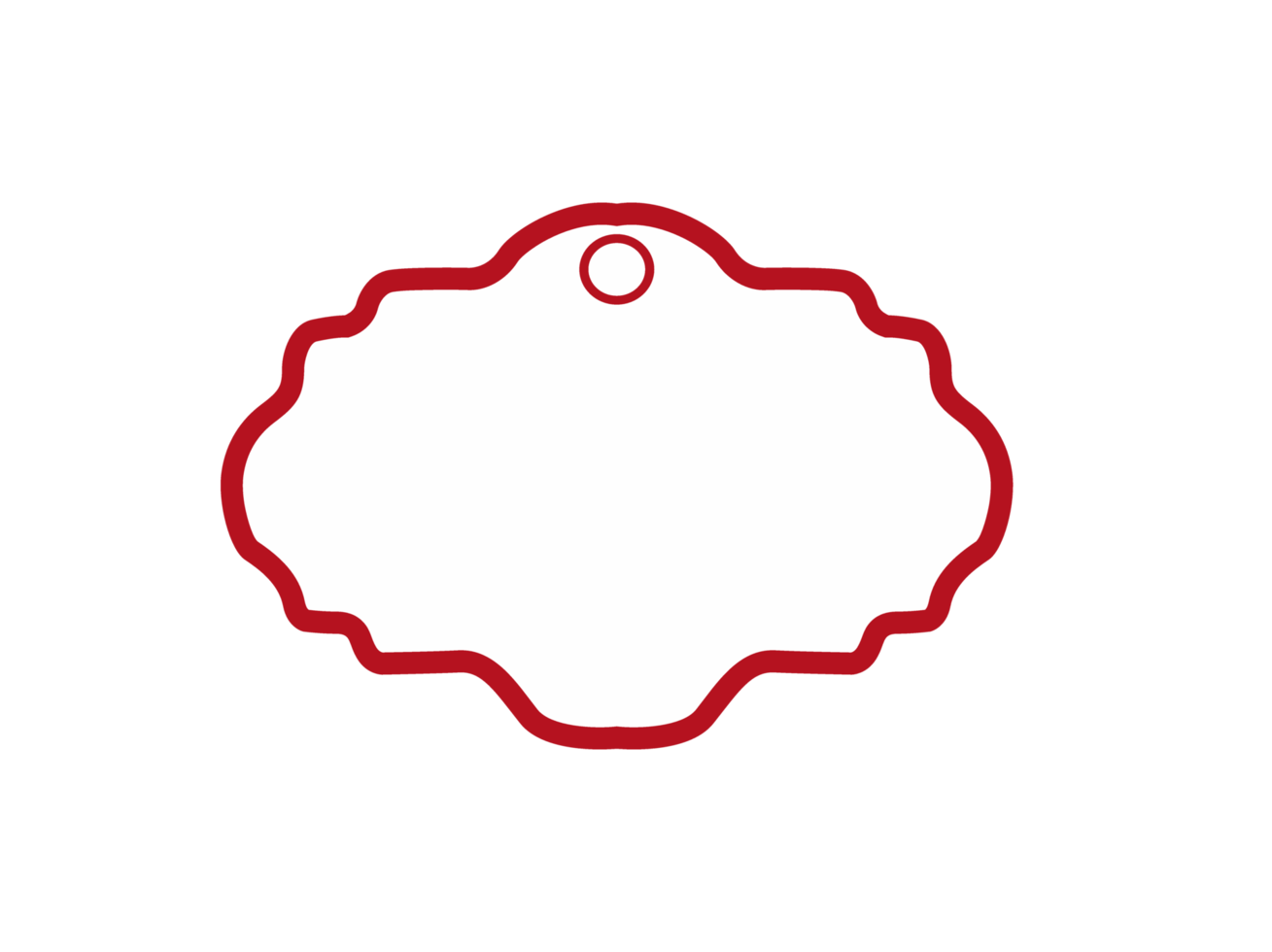 White Blank Label with Red outline png