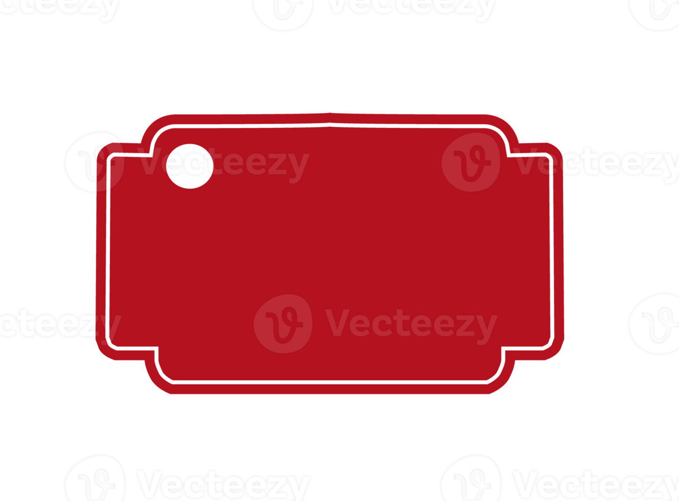 rouge Vide étiquette avec blanc contour png