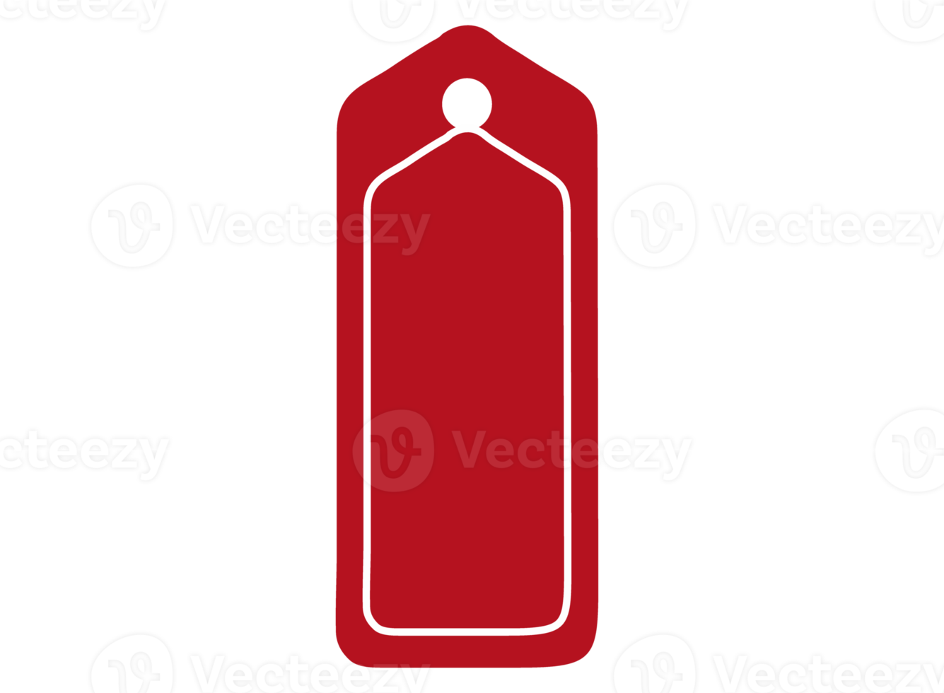 Red Blank Label with white outline png