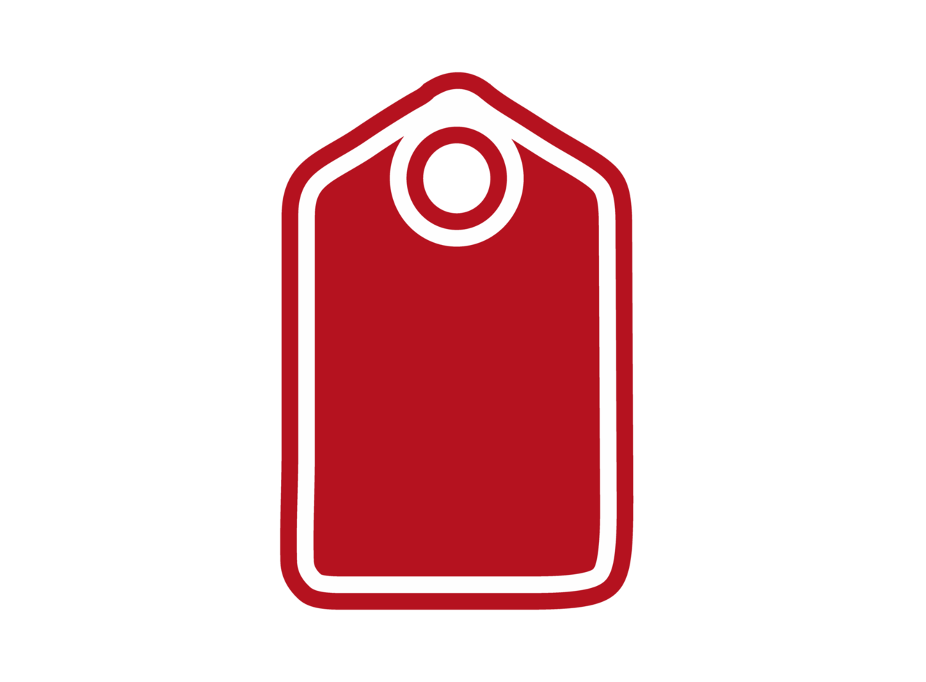 Red Blank Label with white outline png