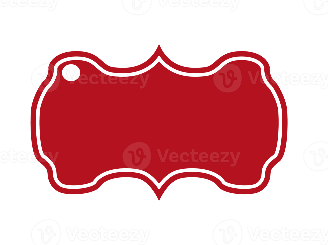 Red Blank Label with white outline png