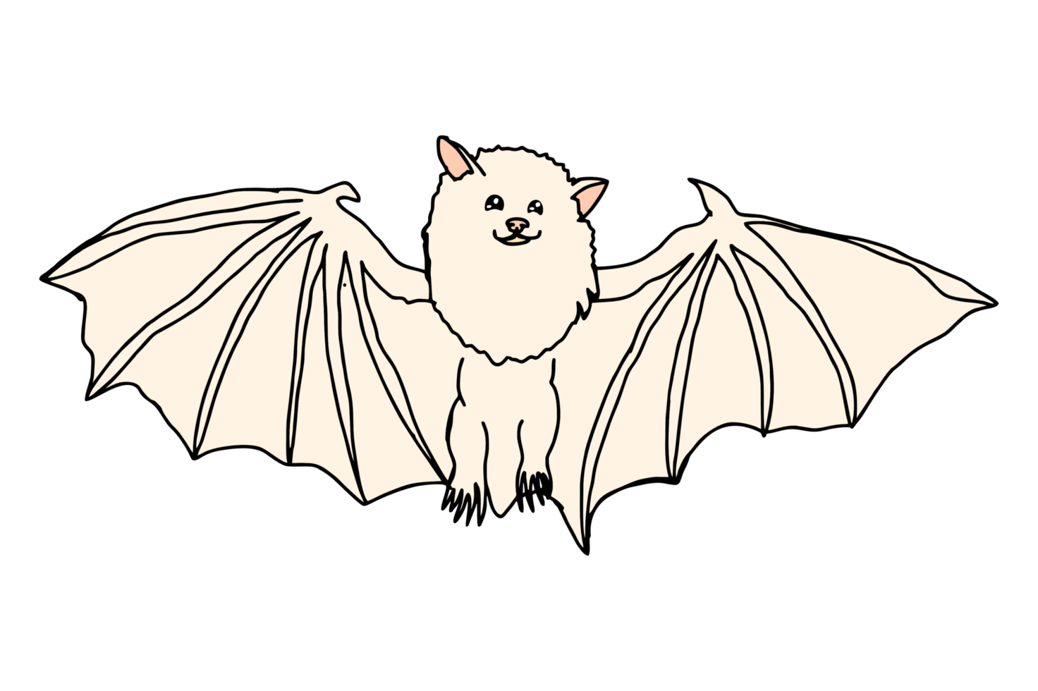 Adorable Albino Bat flying png