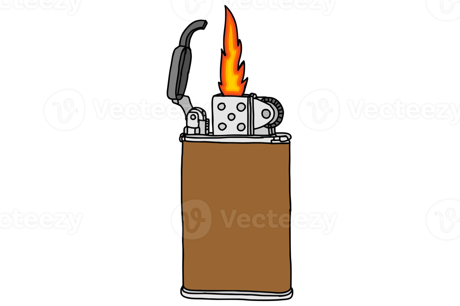 Lit Gas Lighter png