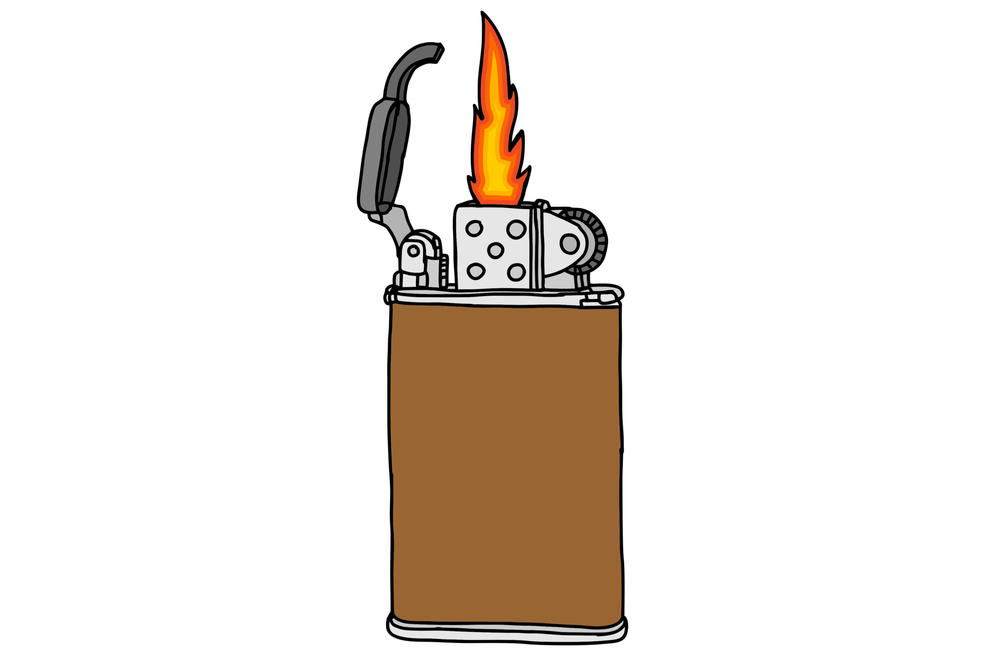 Lit Gas Lighter 21169443 PNG
