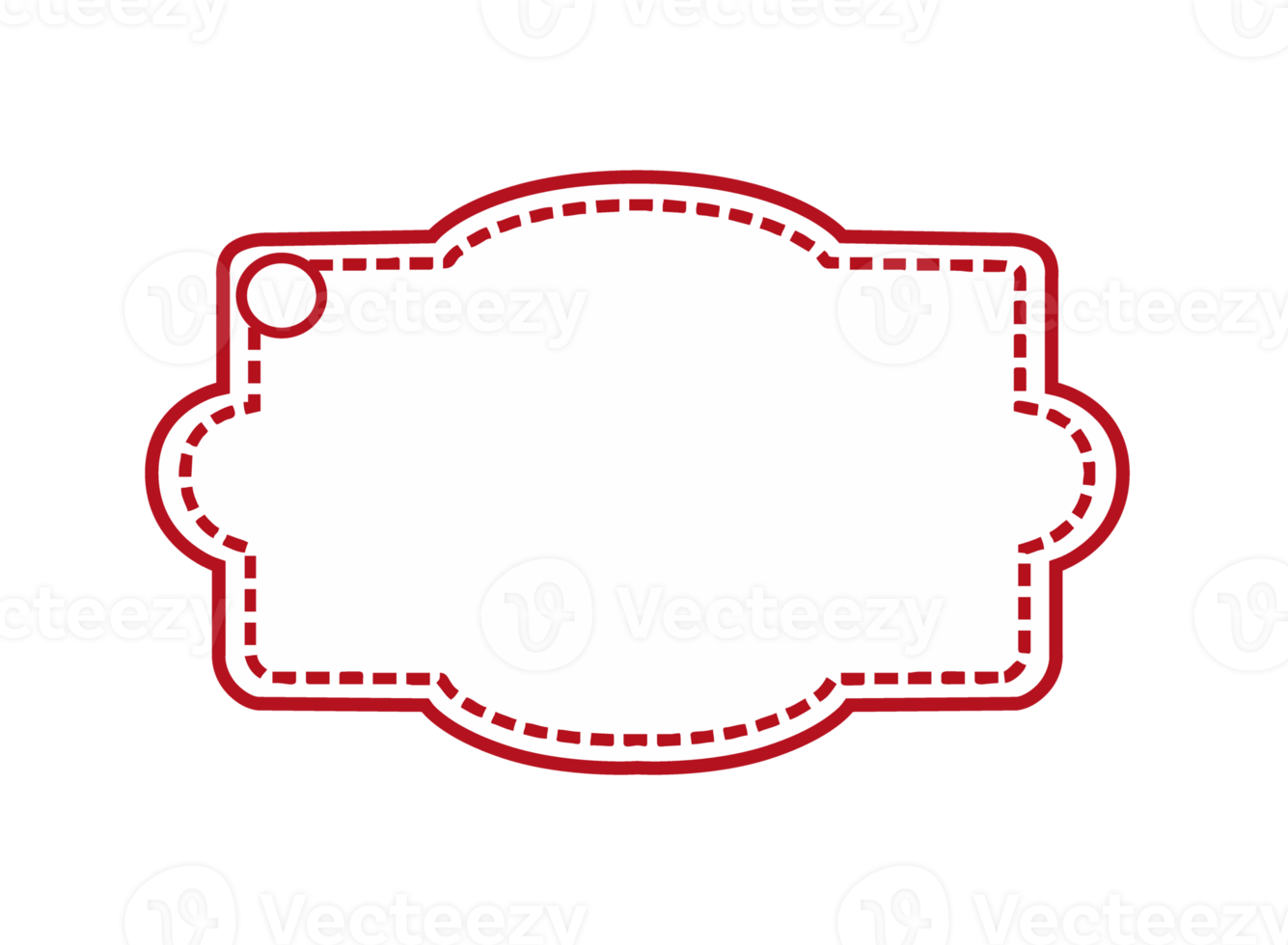 White Blank Label with Red outline png