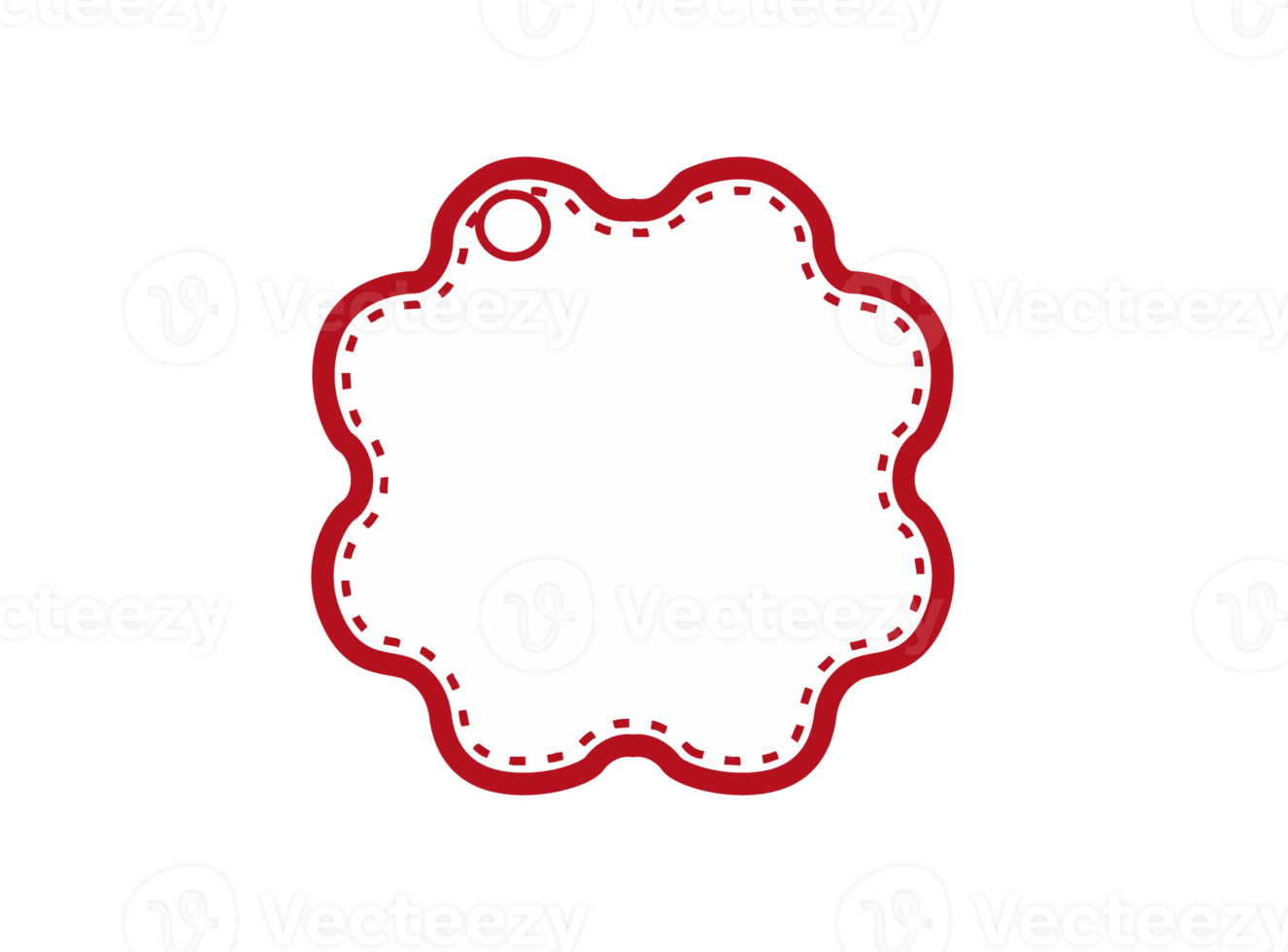 White Blank Label with Red outline png