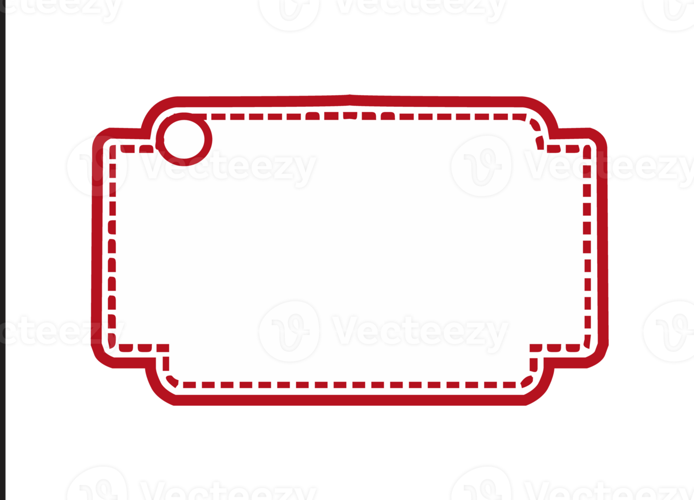 White Blank Label with Red outline png