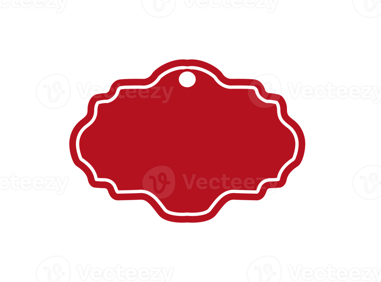 Red Blank Label with white outline png