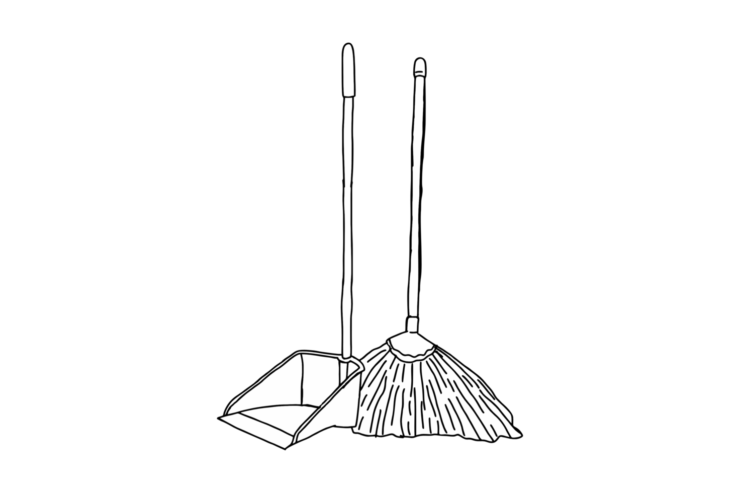 Cleaning tool - House Broom and dustpan png