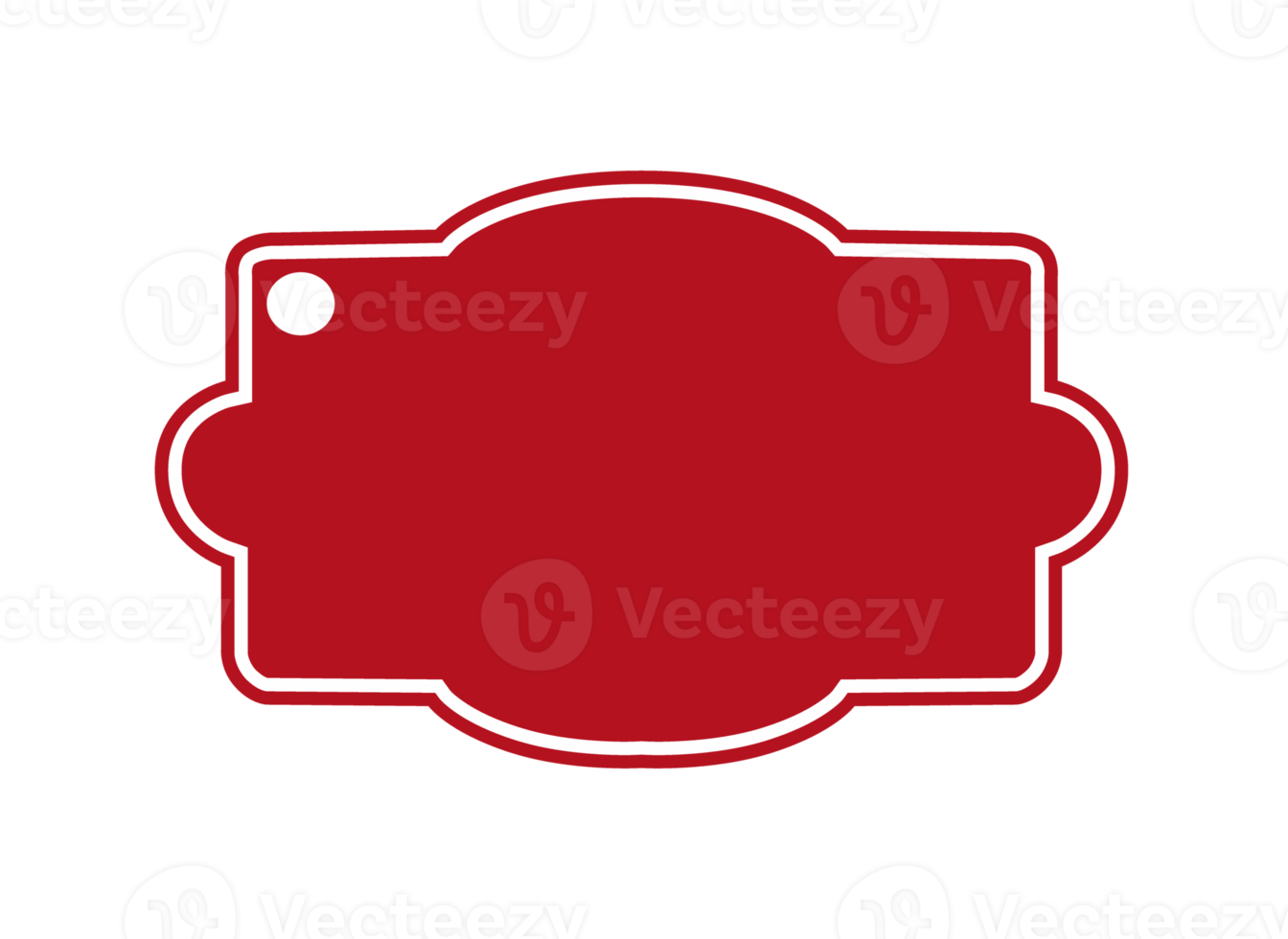 Red Blank Label with white outline png
