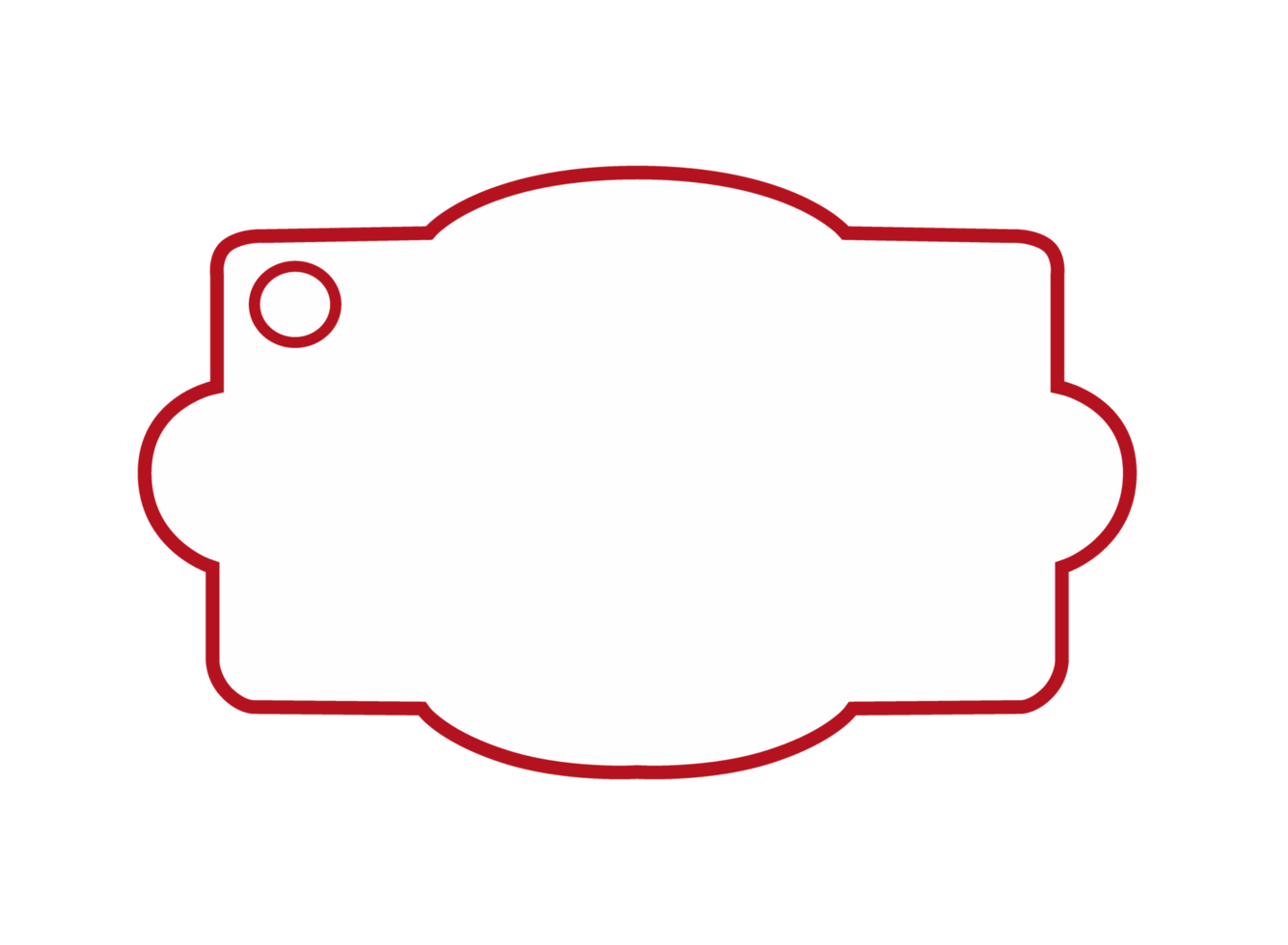 White Blank Label with Red outline png