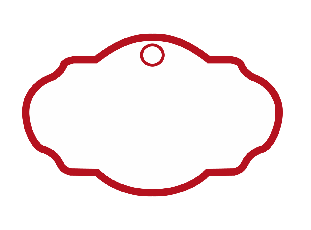 White Blank Label with Red outline png