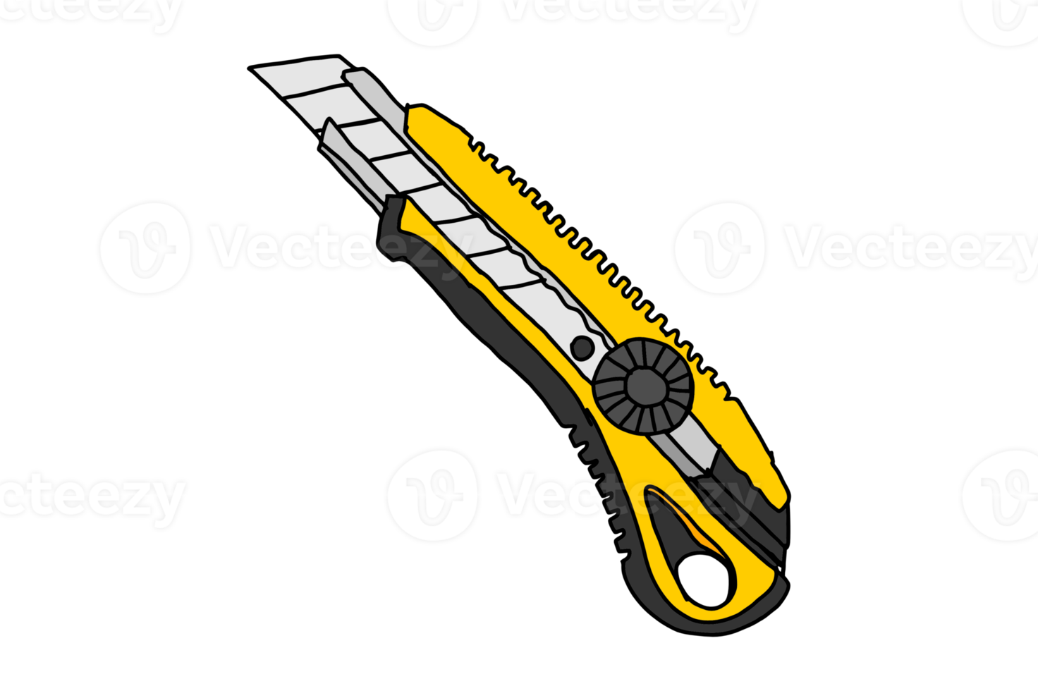 Yellow Sharp Cutter Knife png