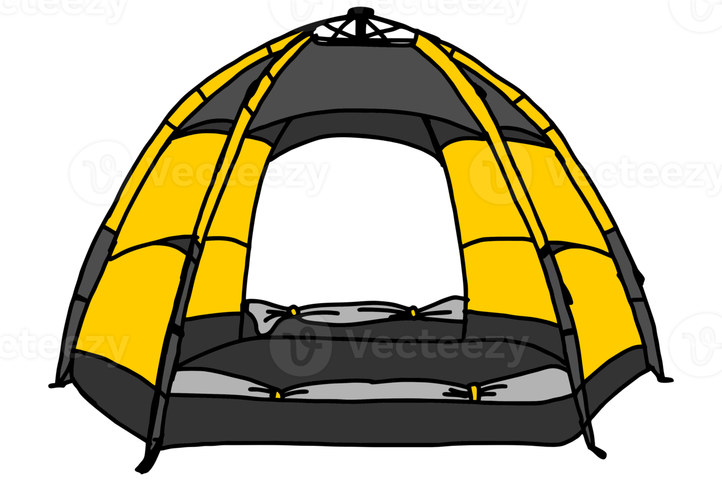 tente de camping jaune png