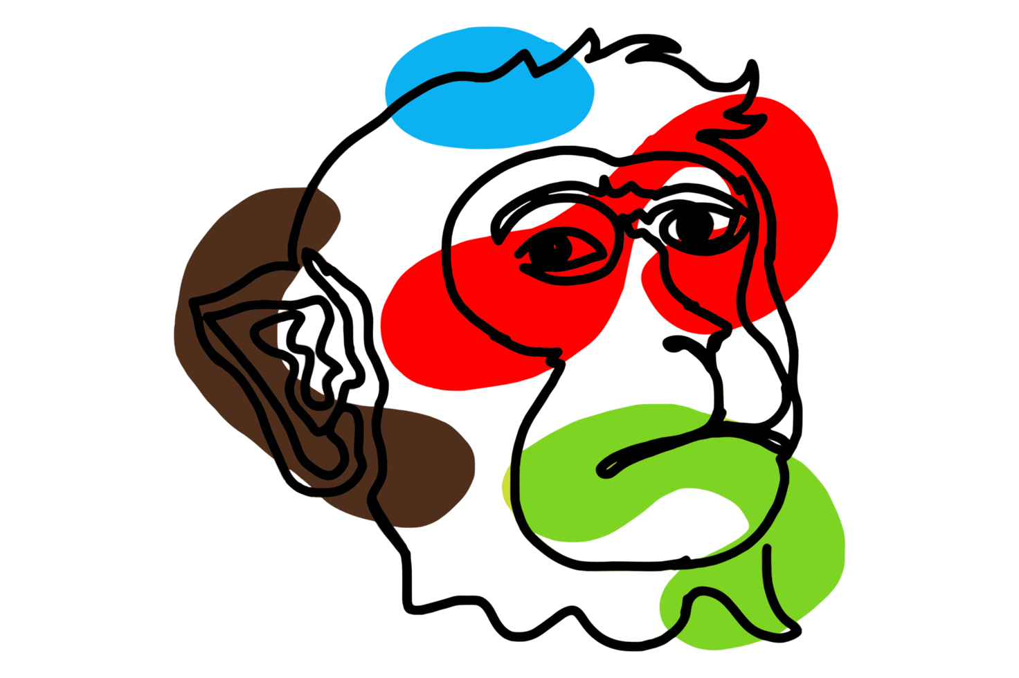 Colorful Monkey Line Art Vector png
