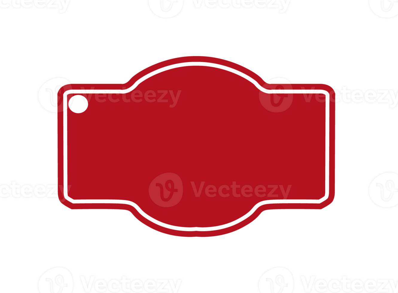 Red Blank Label with white outline png