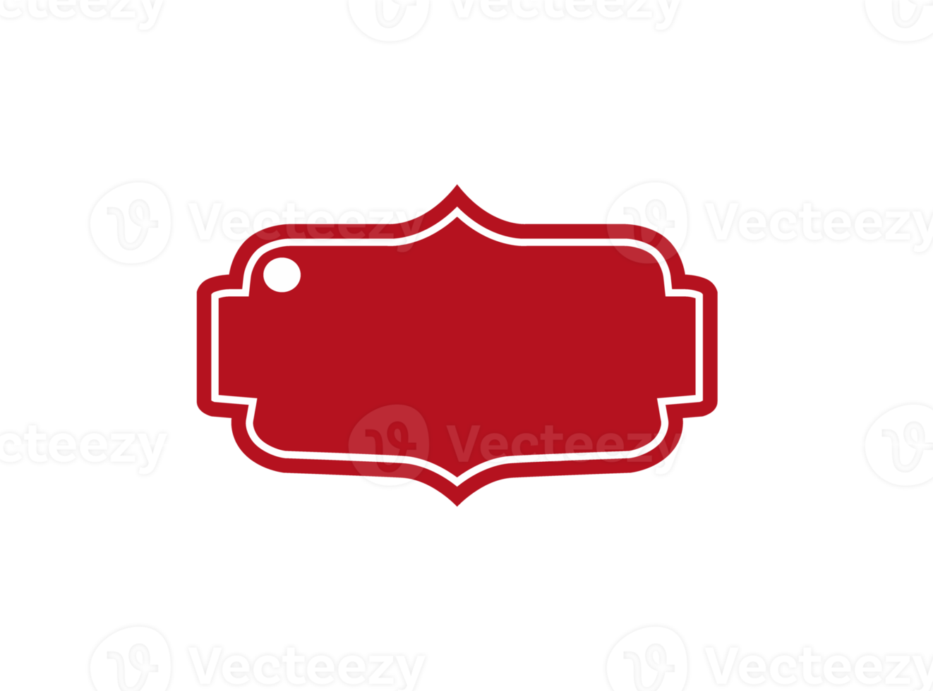 Red Blank Label with white outline png