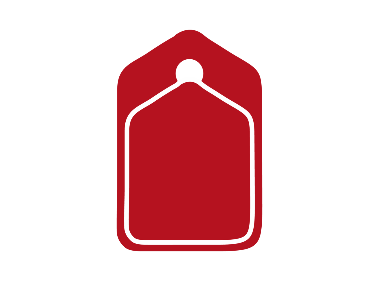 Red Blank Label with white outline png