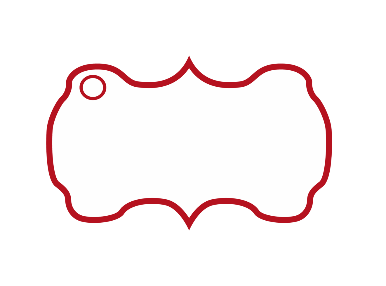 White Blank Label with Red outline png