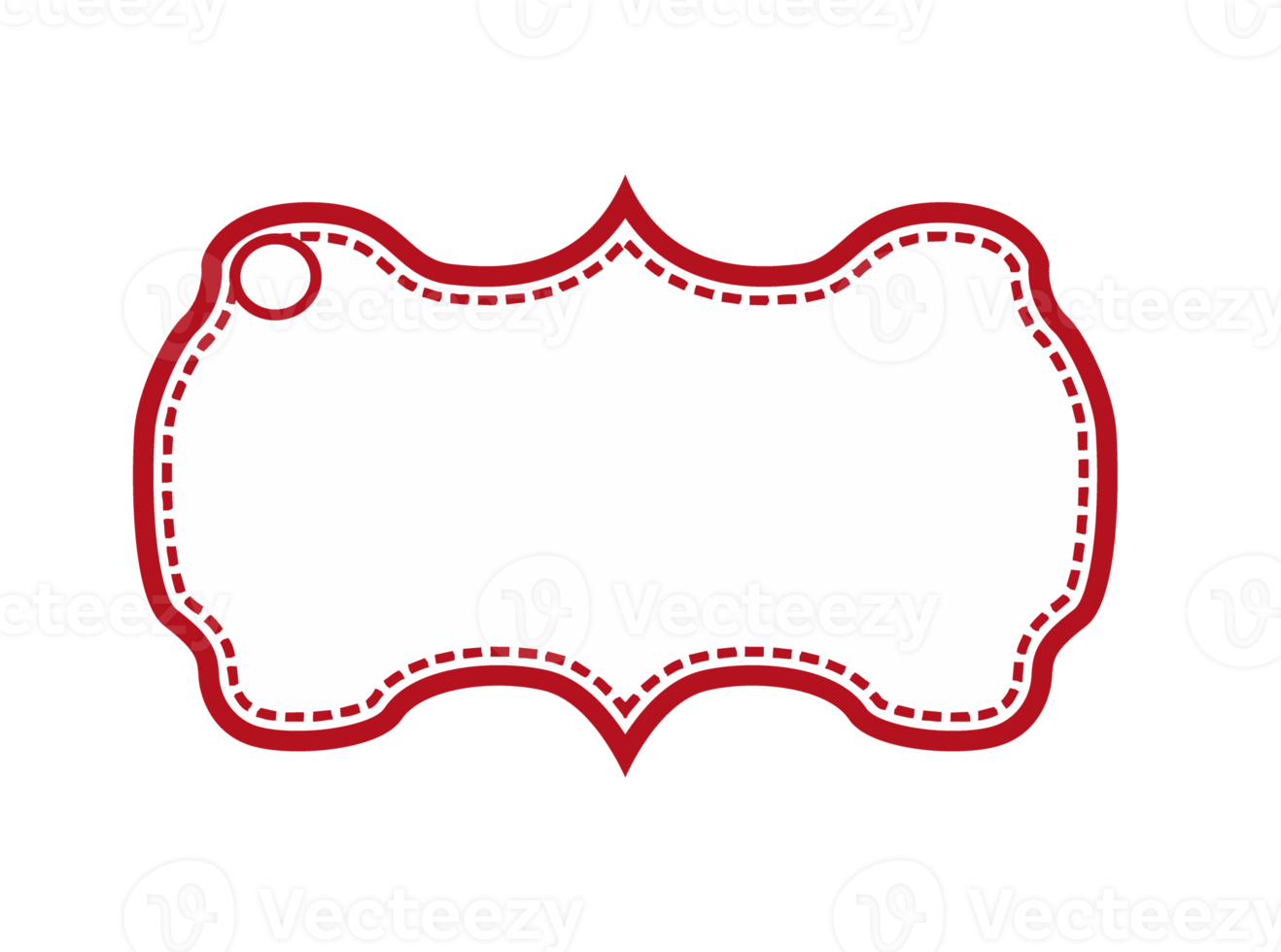 White Blank Label with Red outline png