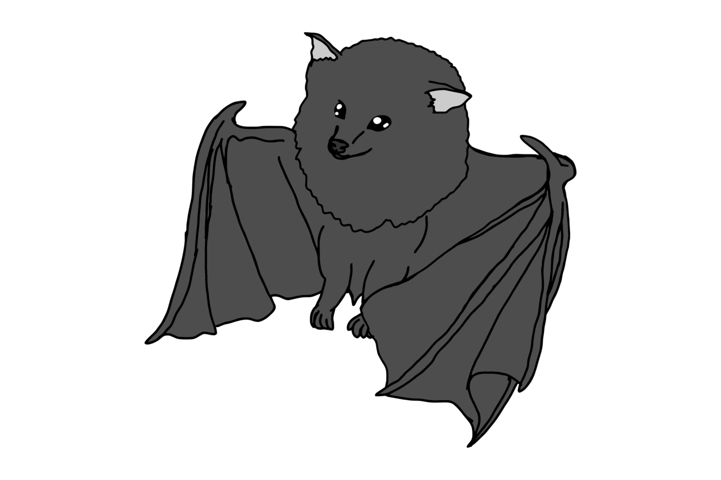 Adorable Bat flying png