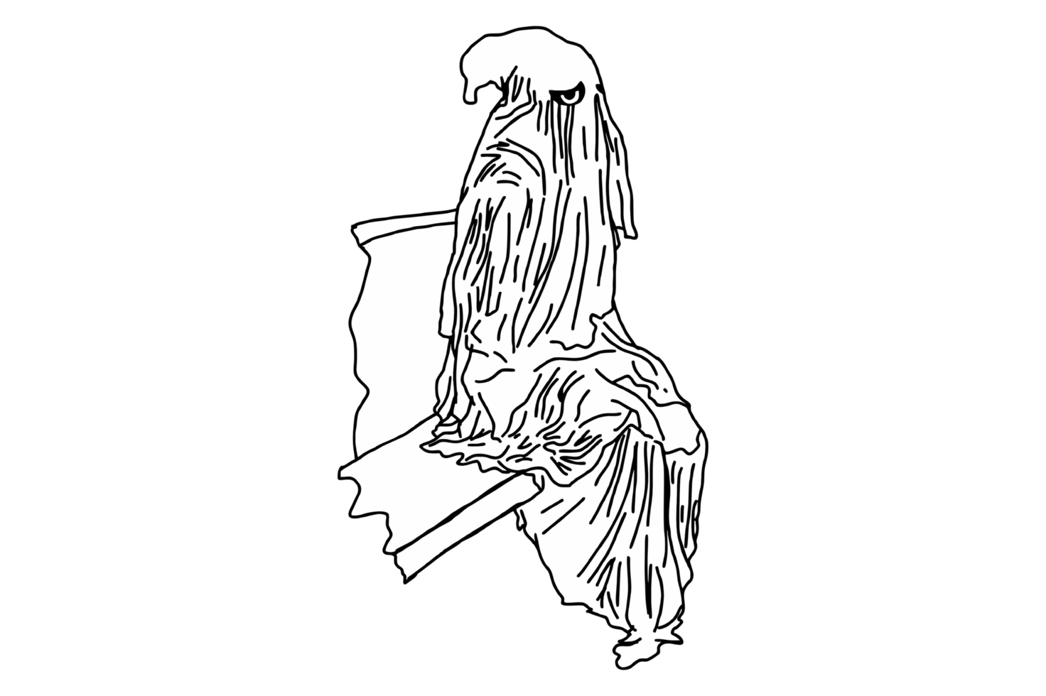 halloween grim reaper sitting png
