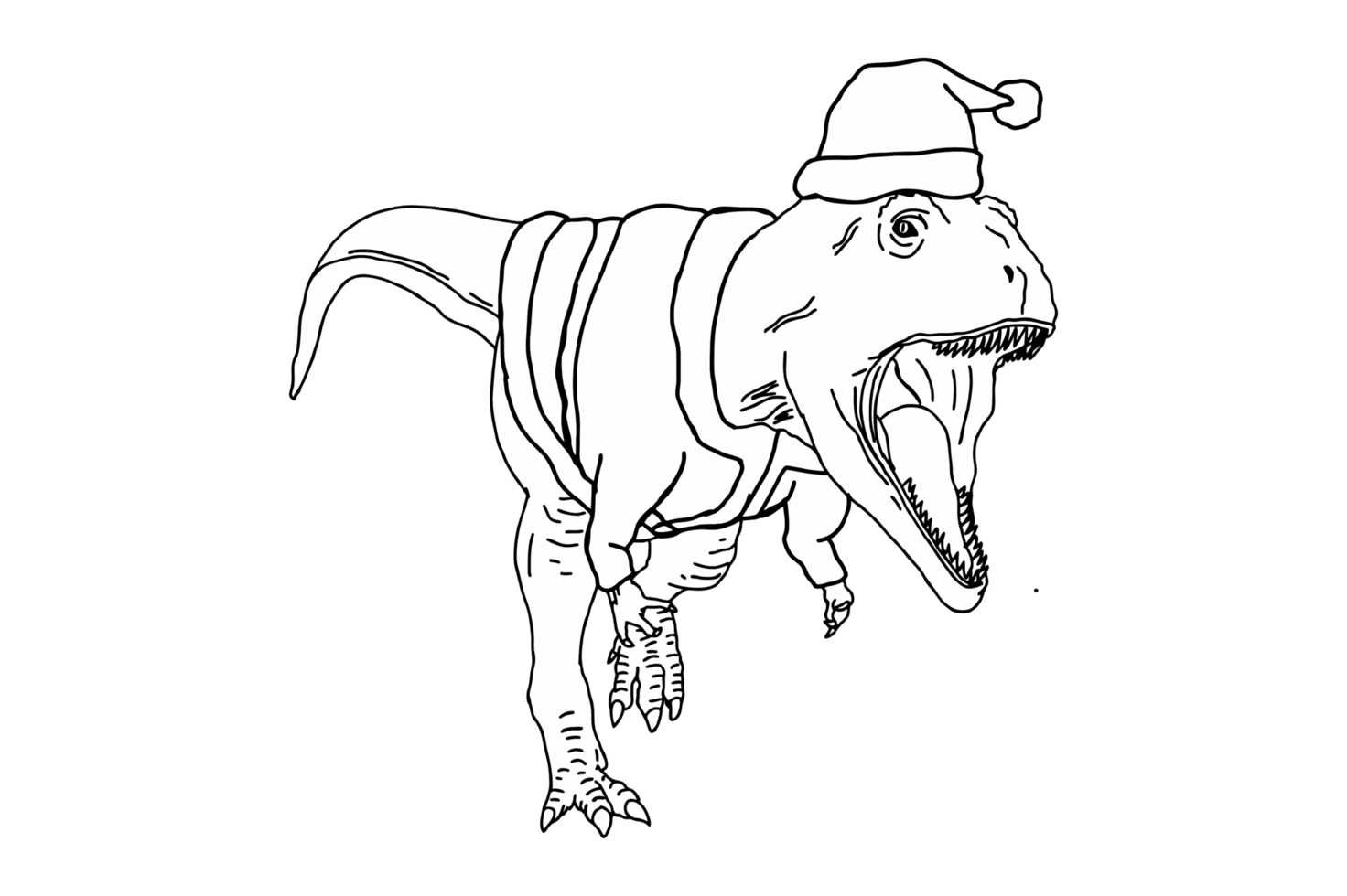 enojado tyranosaurus rex , tirano saurio Rex en un Papa Noel claus Navidad disfraz png