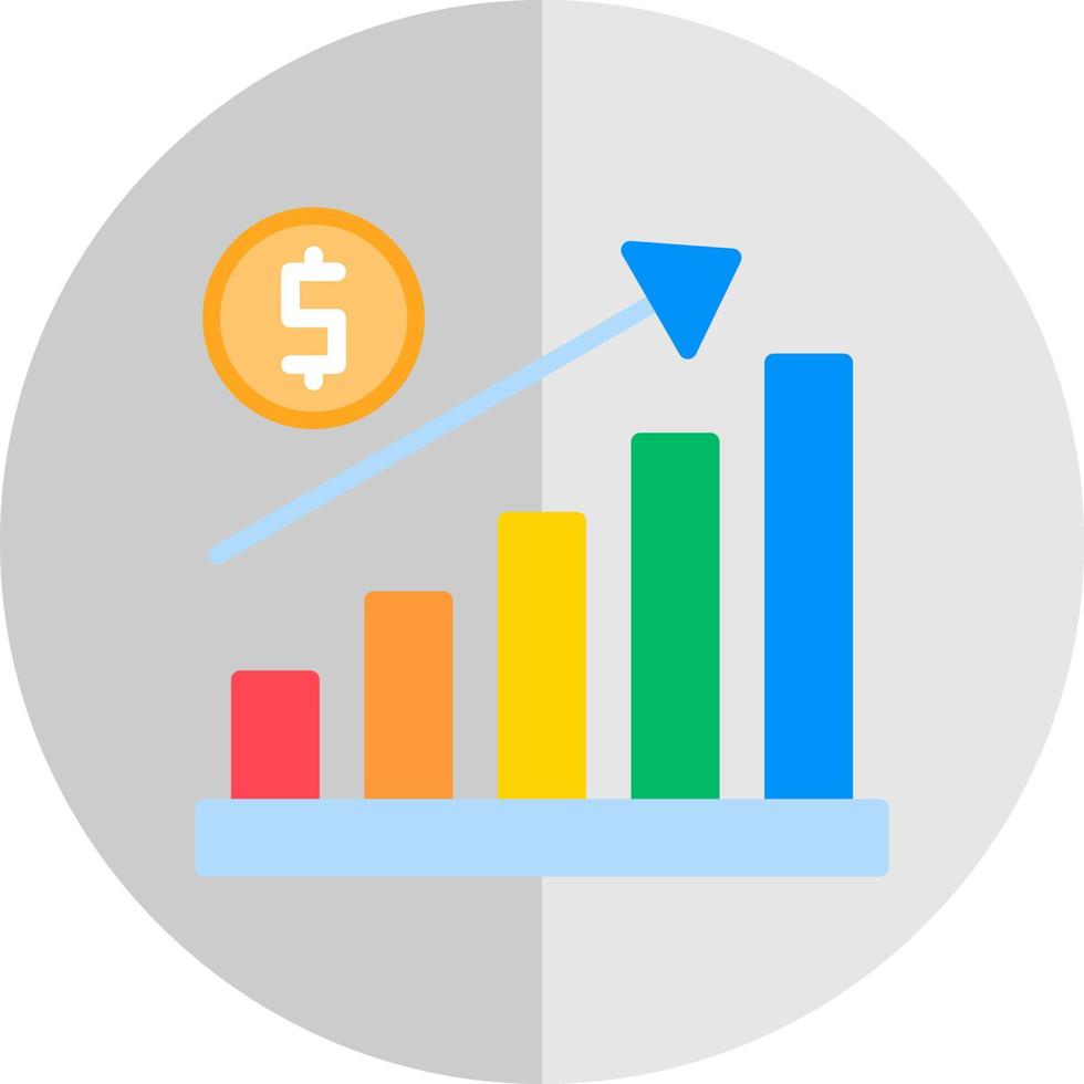 Growth Graph Vector Icon Design