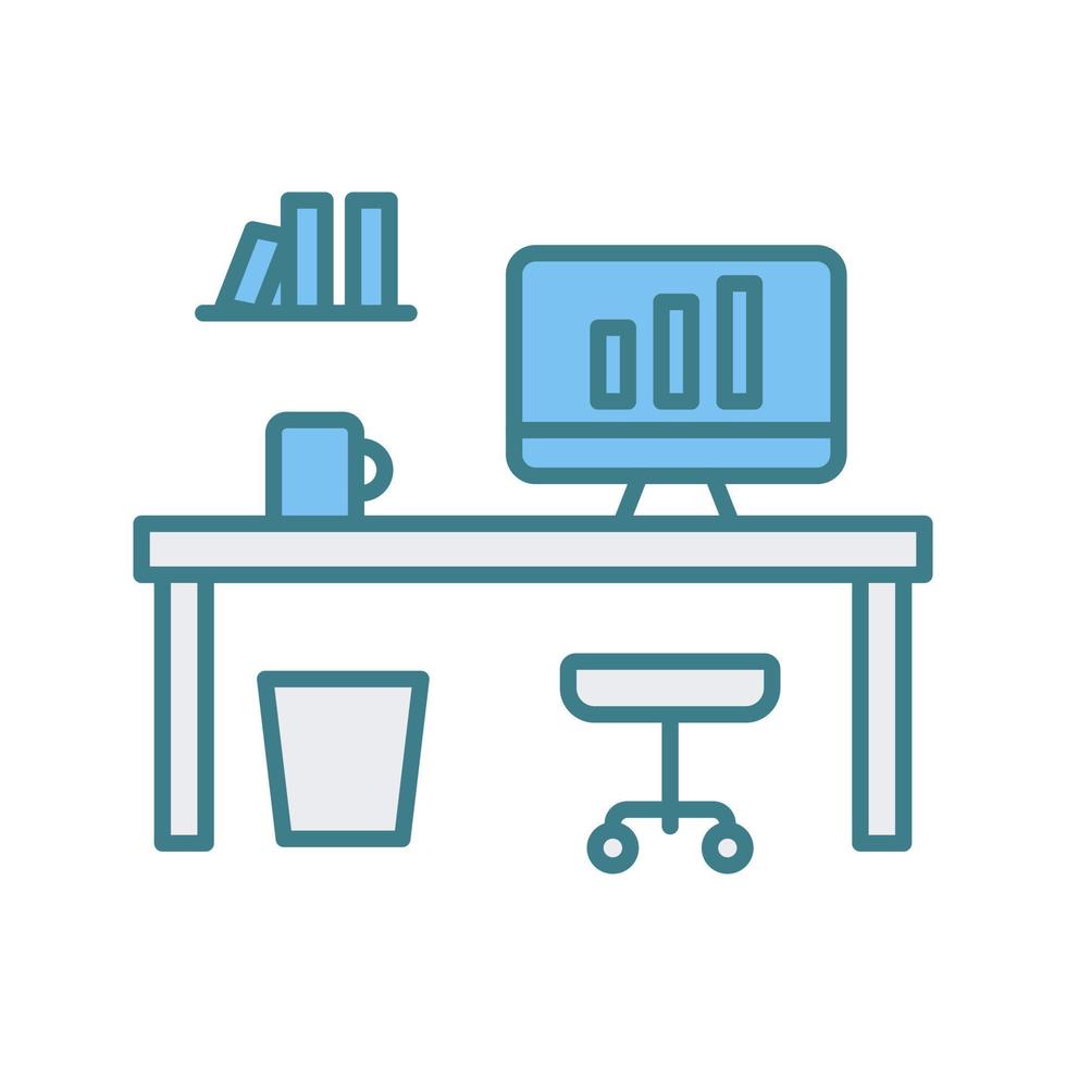 Office Desk Vector Icon