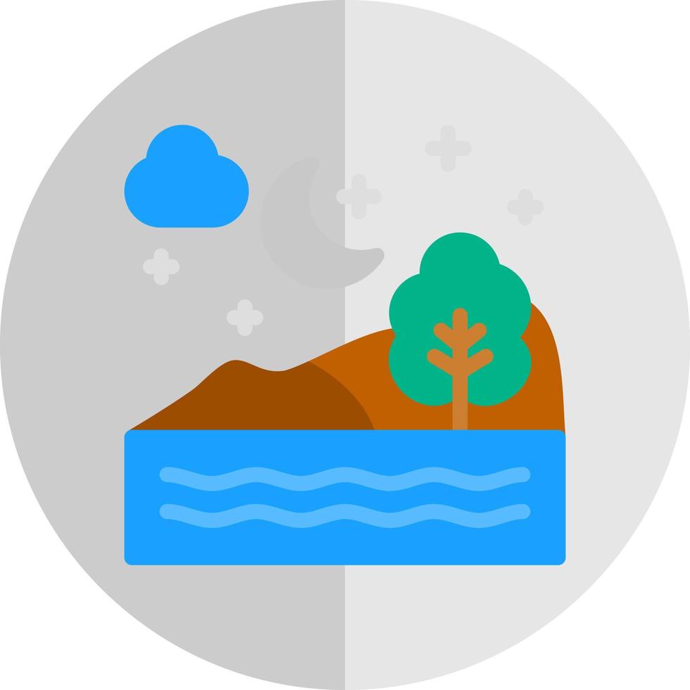 diseño de icono de vector de paisaje nocturno