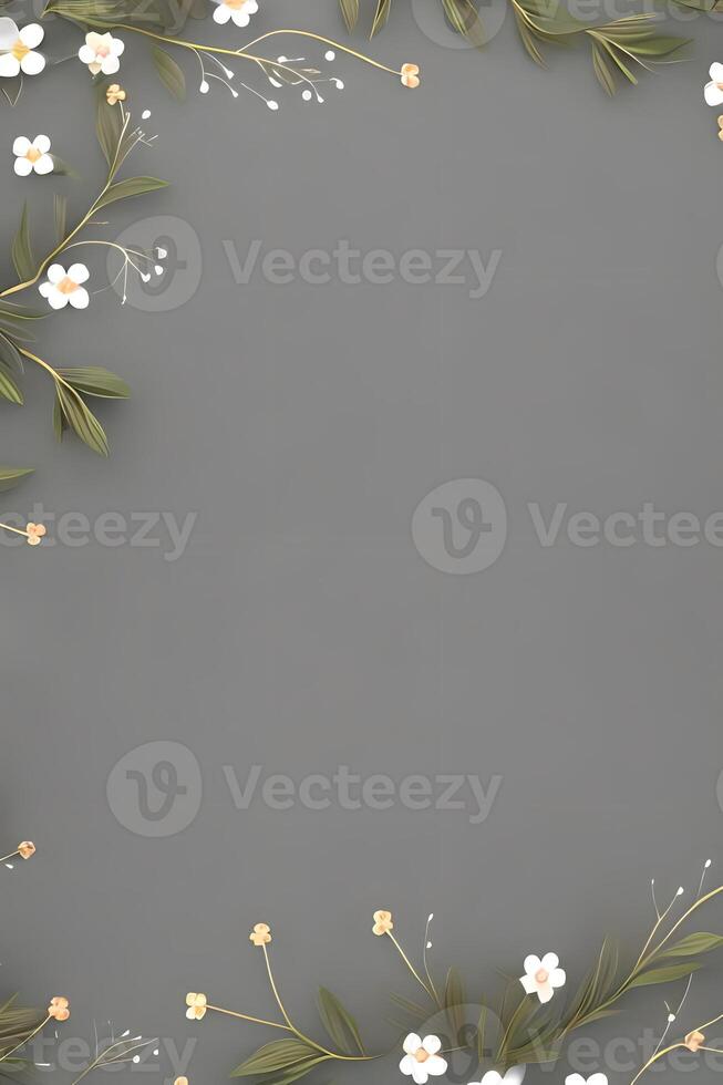 Colorful simple floral decoration, tiny flower illustration, background template, creative arrangement of nature and flowers. Good for banner, wedding card invitation draft, design element, and other. photo