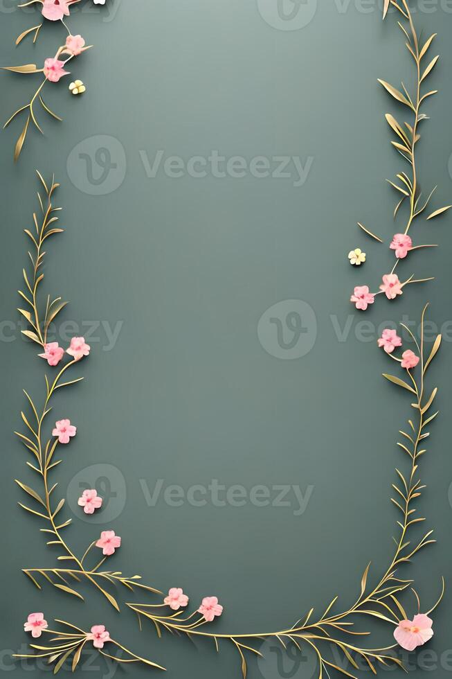Colorful simple floral decoration, tiny flower illustration, background template, creative arrangement of nature and flowers. Good for banner, wedding card invitation draft, design element, and other. photo