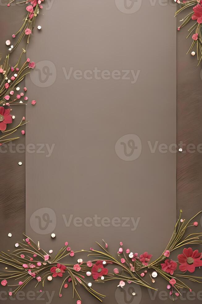 Colorful simple floral decoration, tiny flower illustration, background template, creative arrangement of nature and flowers. Good for banner, wedding card invitation draft, design element, and other. photo