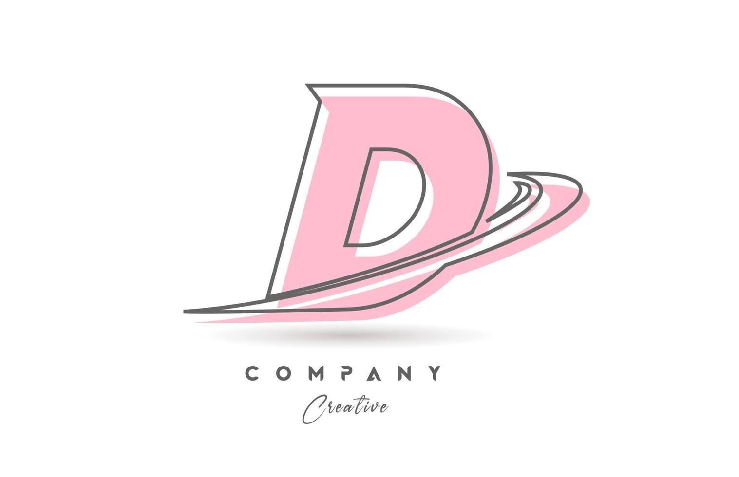 re rosado gris línea alfabeto letra logo icono diseño con silbido. creativo modelo para negocio y empresa vector