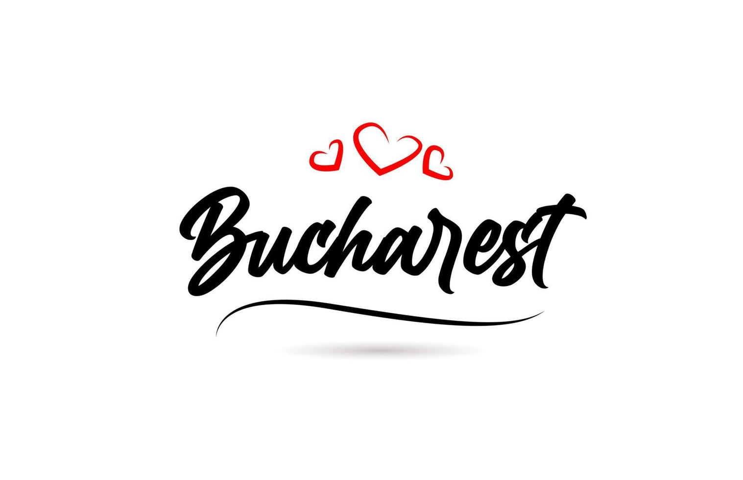 Bucharest european city typography text word with love. Hand lettering style. Modern calligraphy text vector