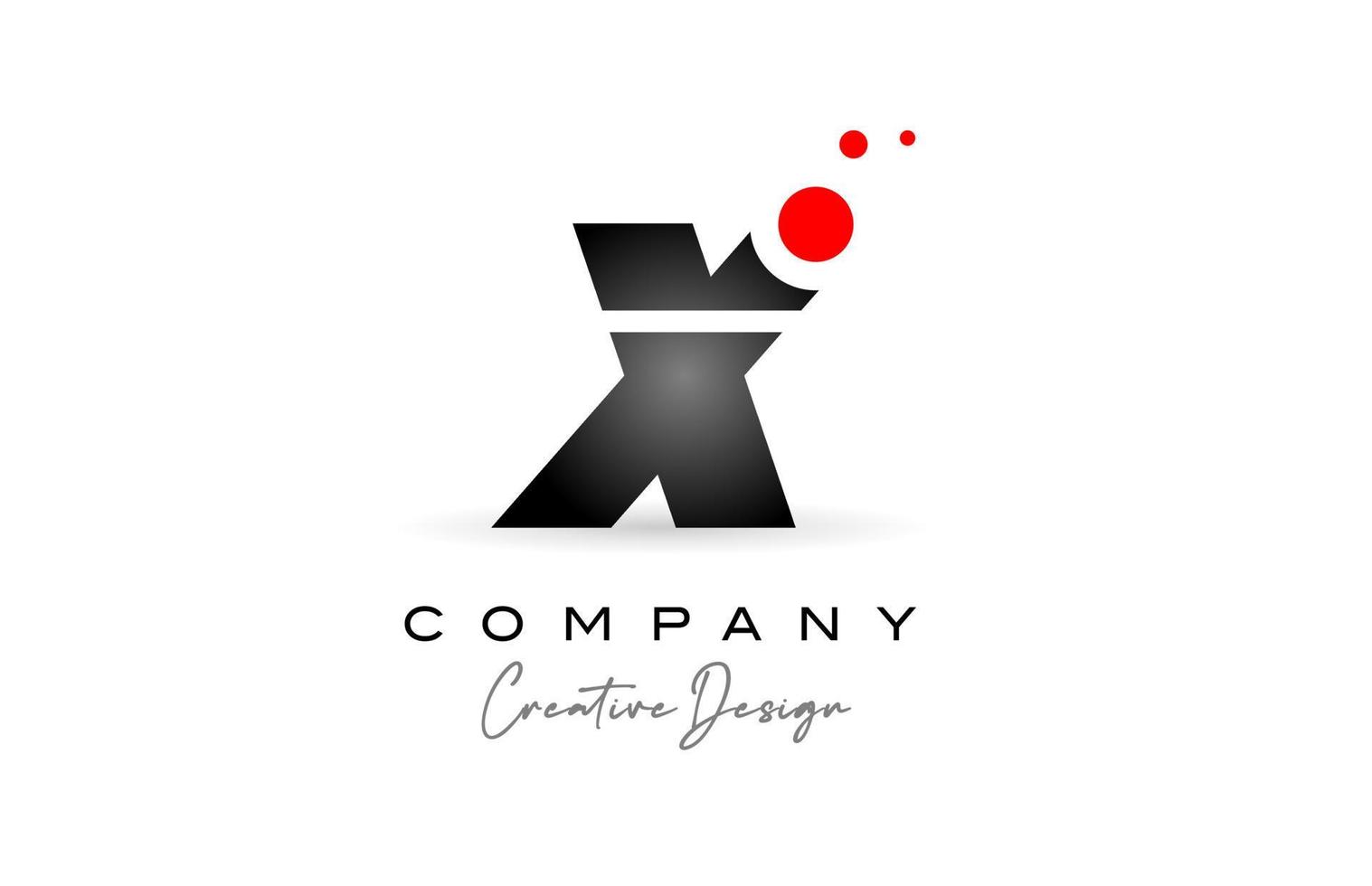 black and white X alphabet letter logo with red dot. Corporate creative template design for business and company vector