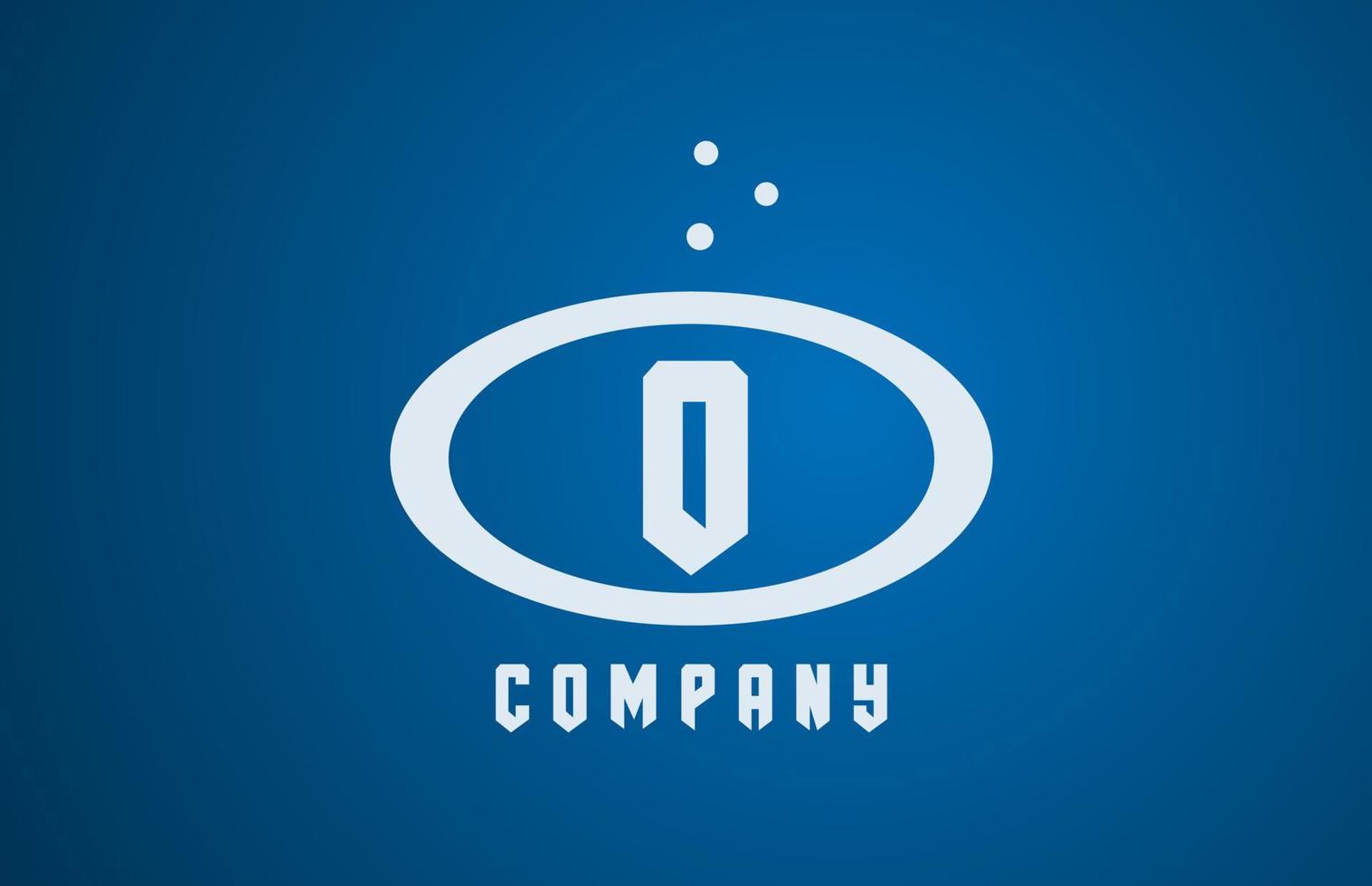 blanco azul o elipse alfabeto negrita letra logo con puntos corporativo creativo modelo diseño para negocio y empresa vector