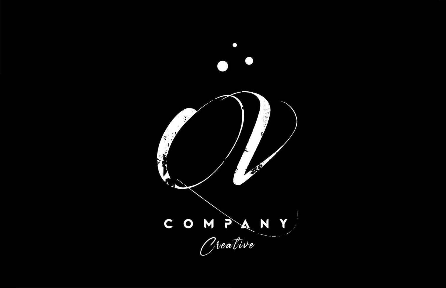 vintage QV alphabet letter logo icon combination design with dots. Creative hand written template for company vector