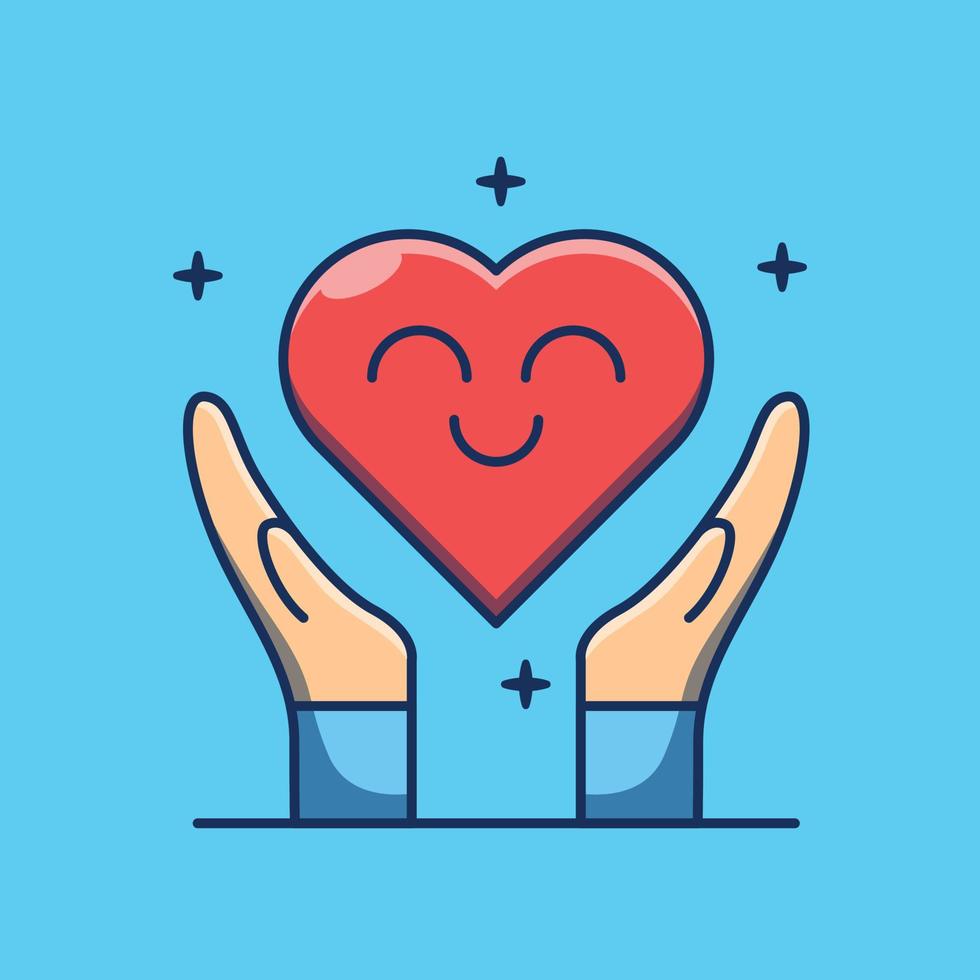 Heart with hand vector illustration of world organ donor day.