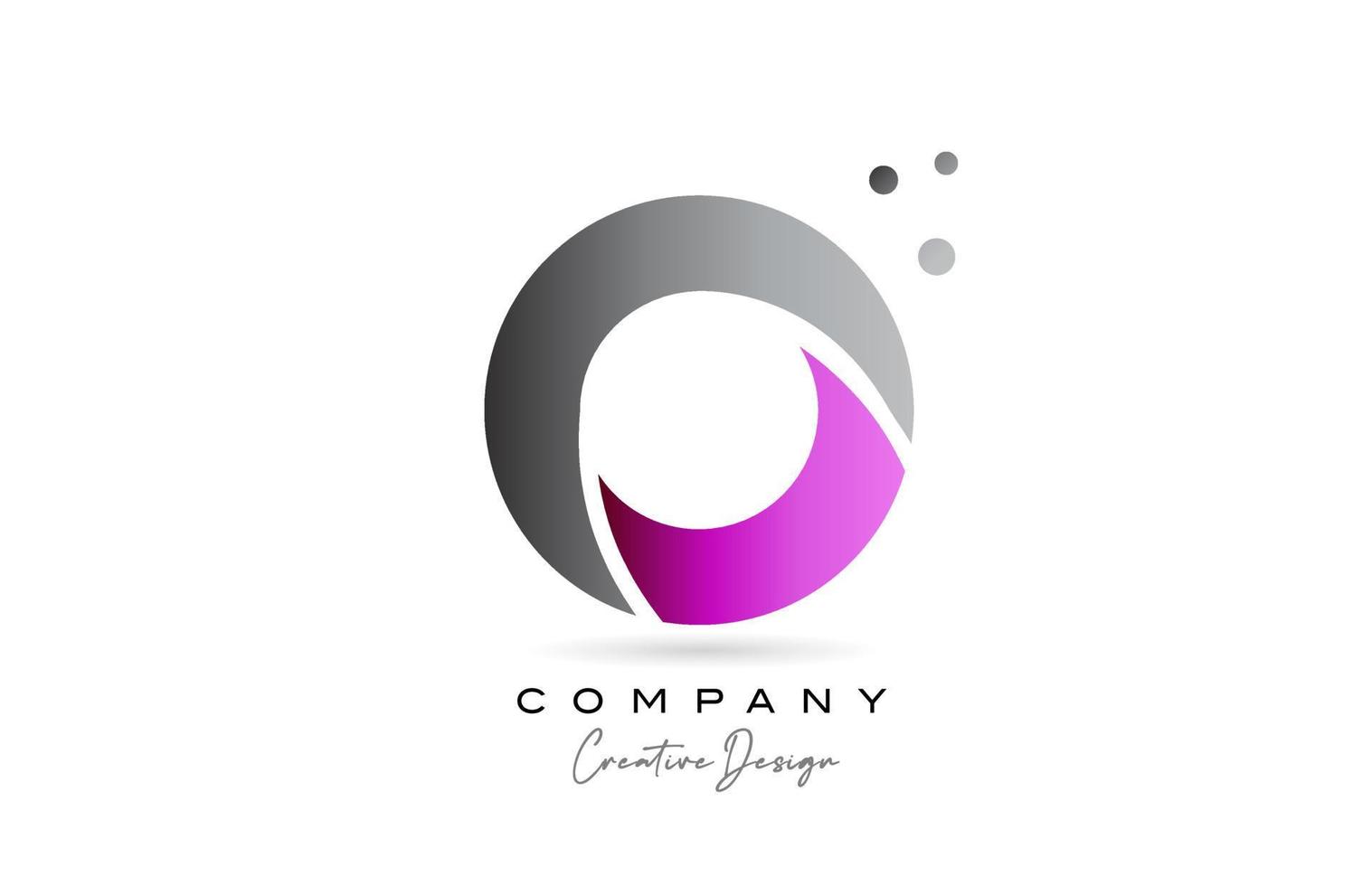 o rosado gris alfabeto letra logo icono diseño con puntos creativo modelo para empresa y negocio vector