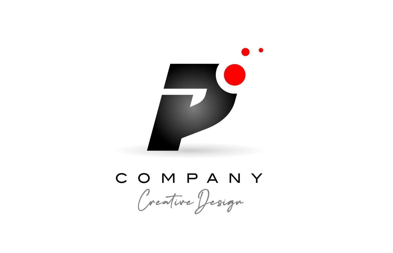 negro y blanco pags alfabeto letra logo con rojo punto. corporativo creativo modelo diseño para negocio y empresa vector